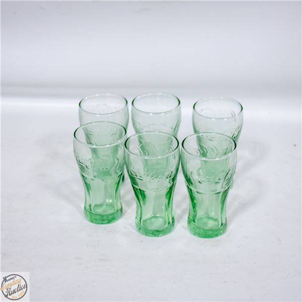 LOT OF 6 VINTAGE MINI COCA COLA GLASSES