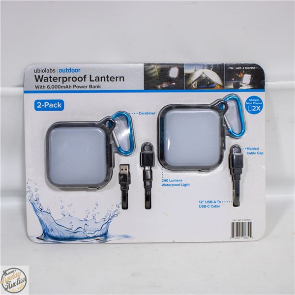 NEW SEALED UBIOLABS WATERPROOF LANTERN 2 PACK