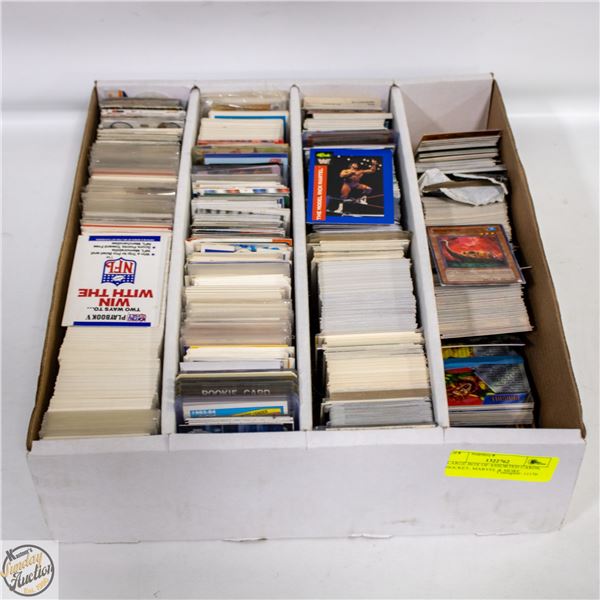 LARGE BOX OF ASSORTED CARDS, HOCKEY, MARVEL & MORE