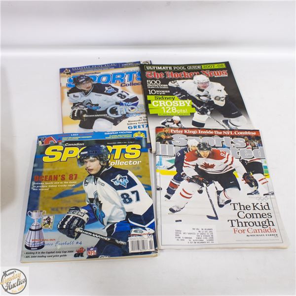 LOT OF 4 HOCKEY MAGAZINES FEATURING SIDNEY CROSBY