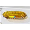 Image 1 : VINTAGE AMBER CARNIVAL GLASS DISH