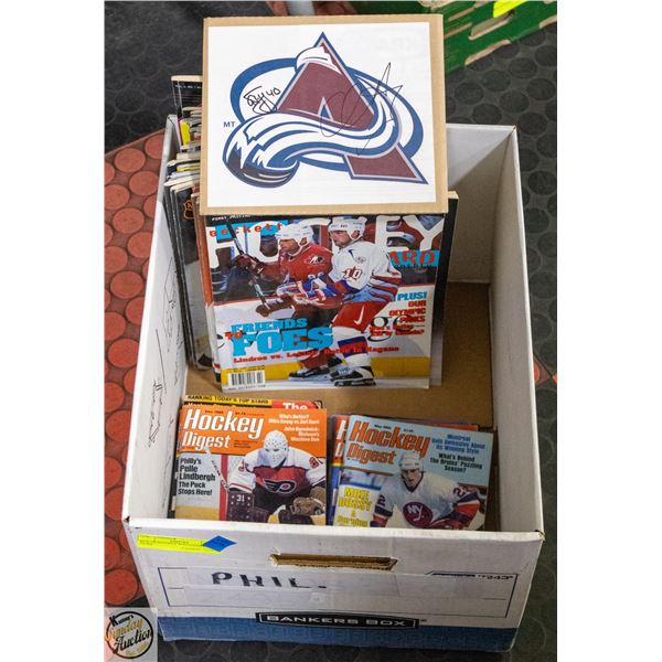BOX OF HOCKEY MAGAZINES AND MORE