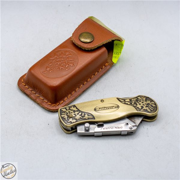 MASTERCRAFT BRASS LOCKBACK UTILITY KNIFE