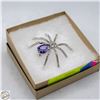 Image 1 : BLU/PURPLE OMBRE RHINESTONE SPIDER BROOCH/PIN