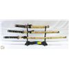 Image 1 : REPLICA THREE KATANA SET ON STAND