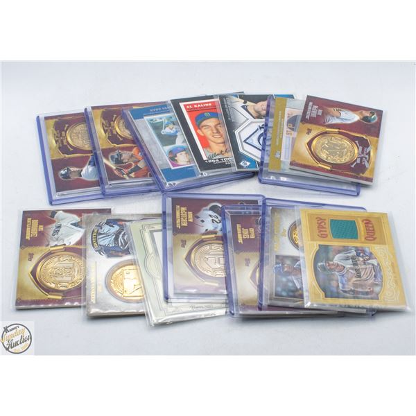 LOT OF 14 MLB PATCH & COIN CARDS