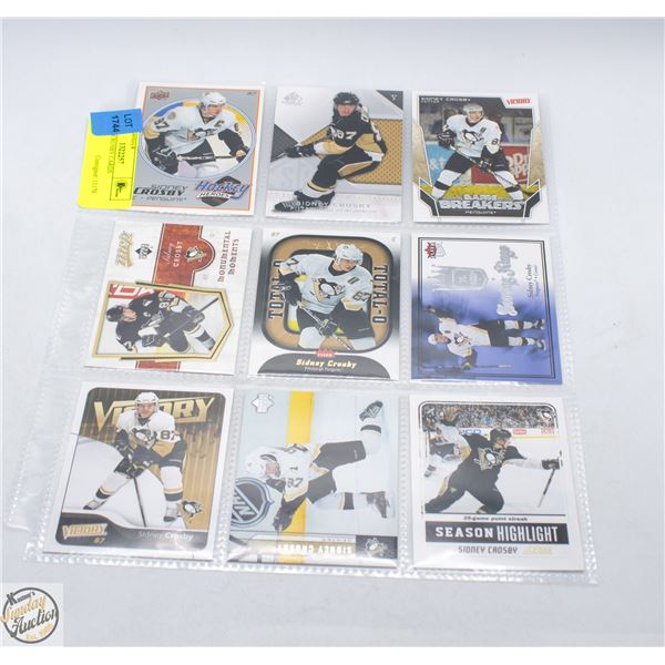 SHEET OF CROSBY CARDS