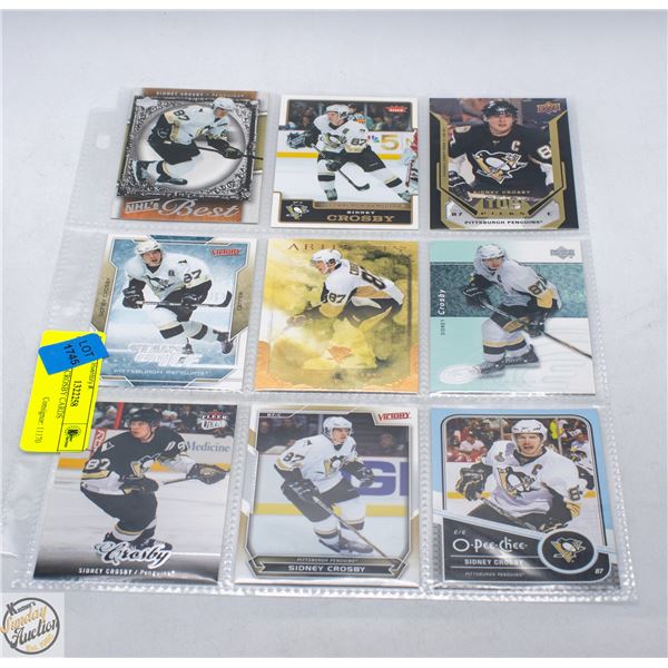SHEET OF CROSBY CARDS