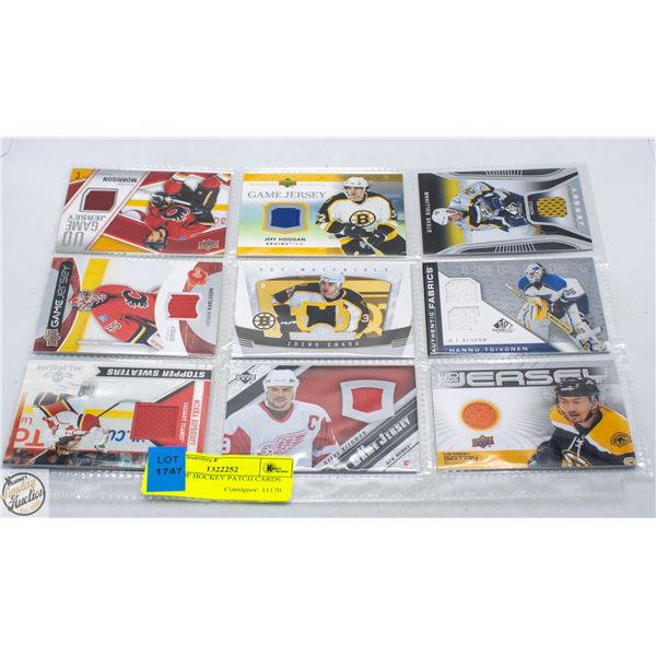 SHEET OF HOCKEY PATCH CARDS