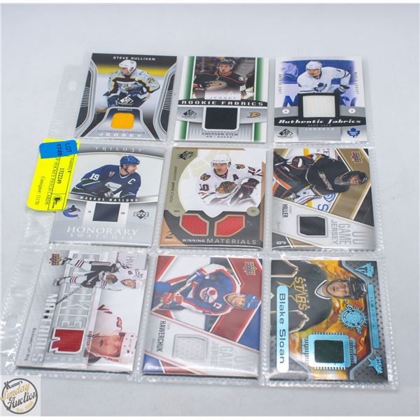SHEET OF HOCKEY PATCH CARDS