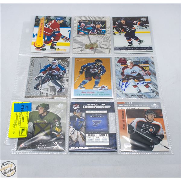 SHEET OF HOCKEY CARDS INCLUDING ARTIST PROOF