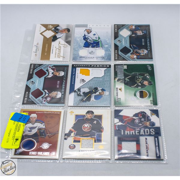 SHEET OF NUMBERED HOCKEY PATCH CARDS