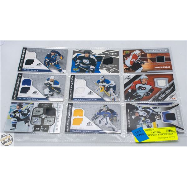 SHEET OF HOCKEY PATCH CARDS
