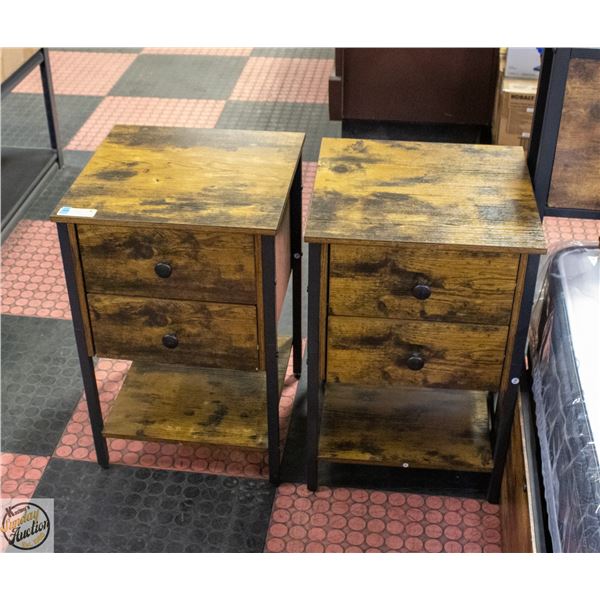 PAIR OF BEDSIDE TABLES H-24.25" W-16" L-15.75"