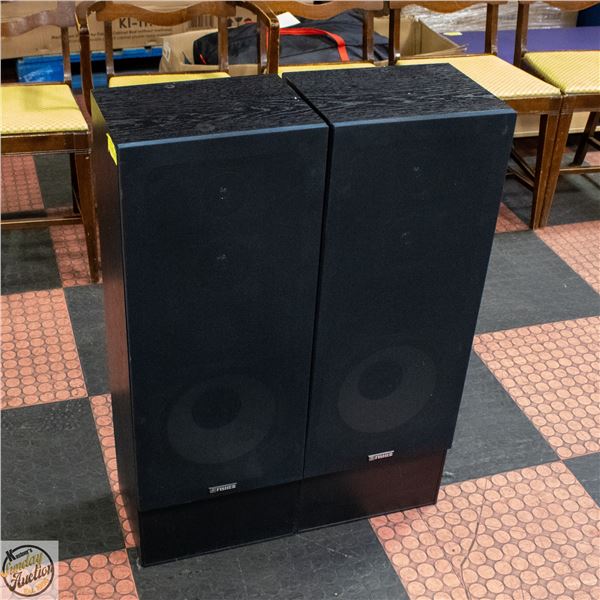 2 VINTAGE FISHER SPEAKERS 34" TALL