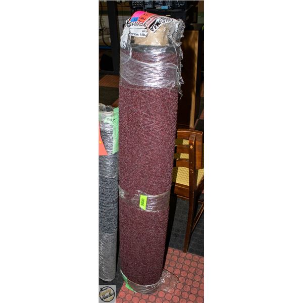 4' X 5' BURGUNDY AREA MAT PARTIALLY EDGED