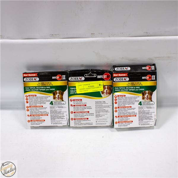 3 BOXES- ZODIAC FLEA TOPICAL TREATMENT