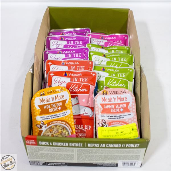 13 PIECE WERUVA DOG FOOD- 4-LOVE