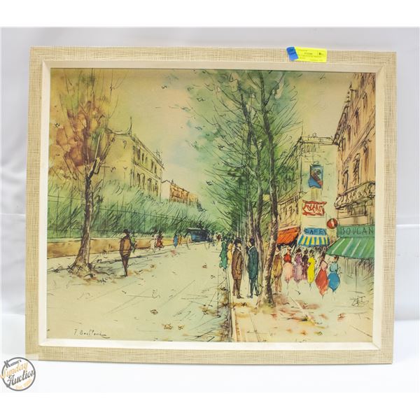 24” X 27” T. BOULLEVIE FRENCH STREET SCENE
