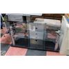 Image 1 : MODERN CORNER TV STAND FEATURES THREE TIERED
