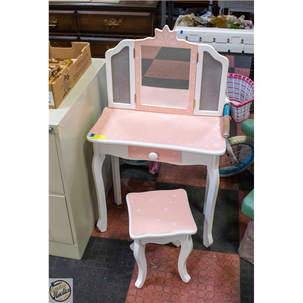 KIDS VANITY WITH STOOL