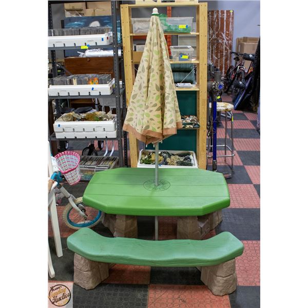 CHILDRENS PICNIC TABLE, ATTACHED