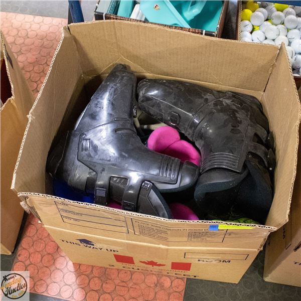 SKI BOOTS YOUTH/ADULT SIZES LARGE BOX LOT AST