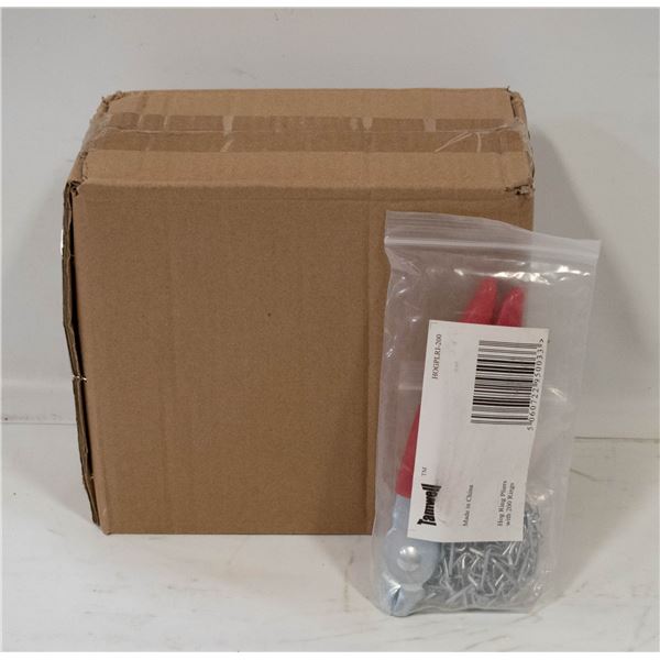 BOX OF 9 SETS OF HOG RING PLIERS WITH 200 RINGS