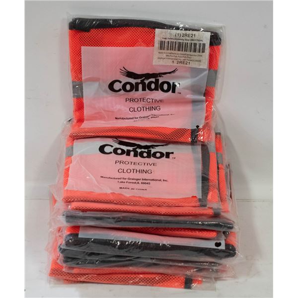 LOT OF 10 NEW UNIVERSAL SIZE SAFETY JACKETS