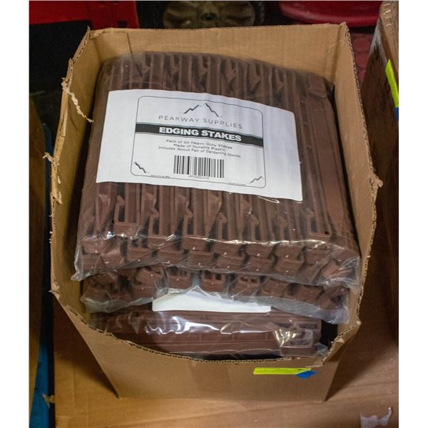 CASE OF 5 PACKS W/ PEAKWAY EDGING STAKE KITS EACH