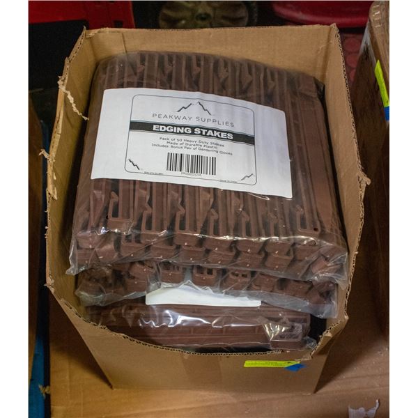 CASE OF 5 PACKS W/ PEAKWAY EDGING STAKE KITS EACH