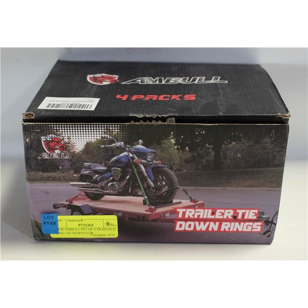 NEW AMBULL SET OF 4 TRAILER D RING TIE DOWNS FOR