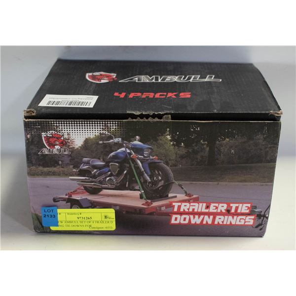 NEW AMBULL SET OF 4 TRAILER D RING TIE DOWNS FOR