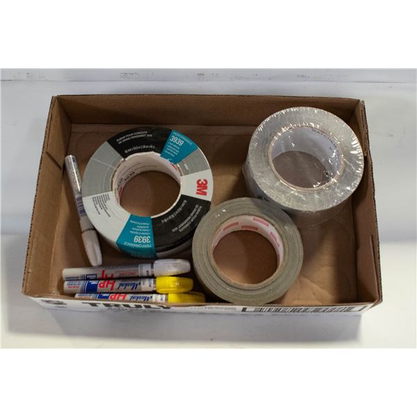 FLAT OF NEW ROLLS OF DUCT/METAL TAPE PLUS