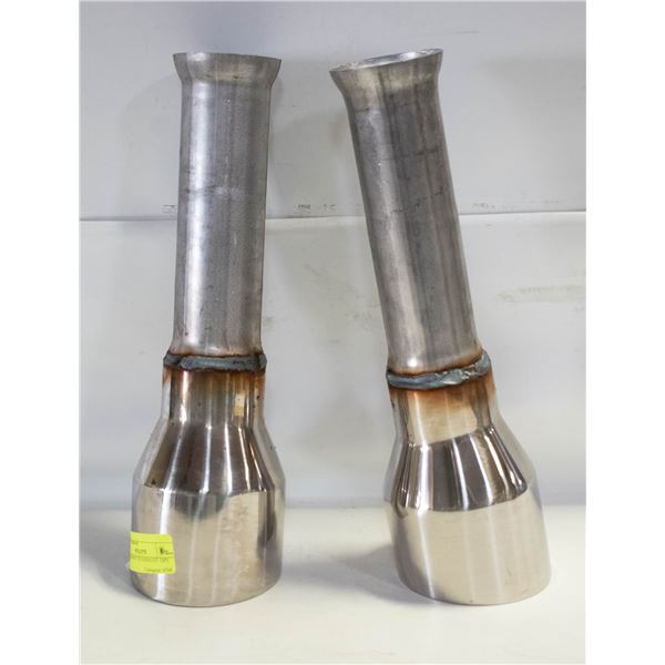 TWO CHROME TIP EXHAUST TIPS
