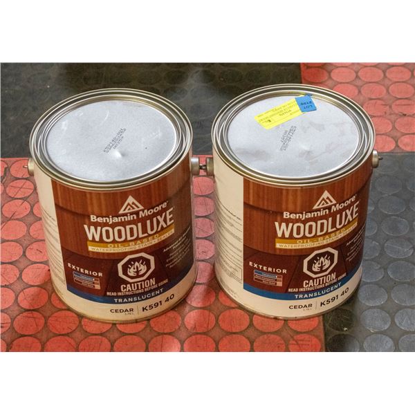 2X1 GALLONS OF BENJAMIN MOORE WOODLUXE OIL BASED