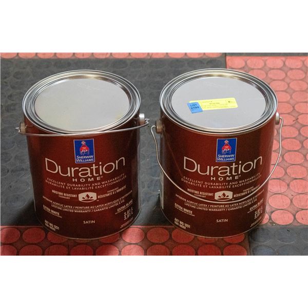 (2) LOT OF 2X1 GAL CANS OF SHERWIN WILLIAMS EXTRA