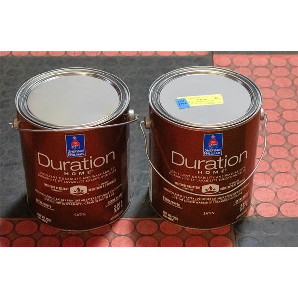(2) LOT OF 2X1 GAL CANS OF SHERWIN WILLIAMS EXTRA