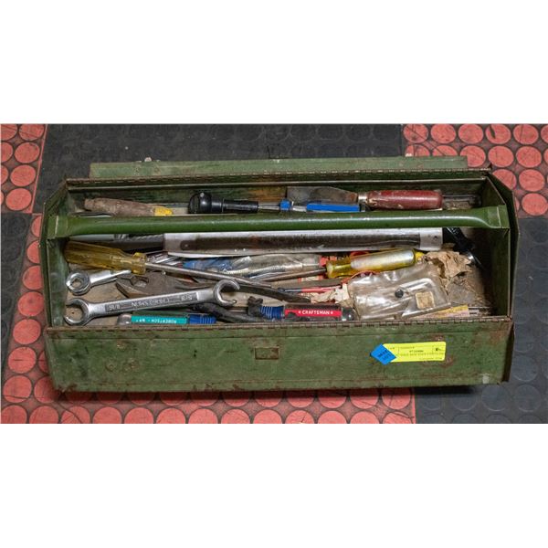 METAL TOOL BOX WITH CONTENTS