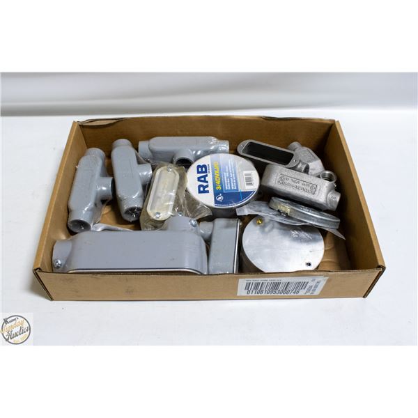 FLAT OF NEW CONDUIT/ELECTRICAL ITEMS