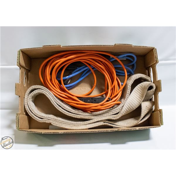 8FT 3300LB STRAP PLUS 2 EXTENSION CORDS