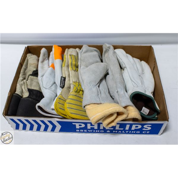 FLAT OF VARIOUS ONCE USED GLOVES