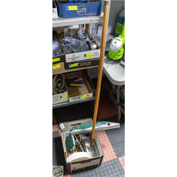 FULL BOX OF DRYWALL TOOLS