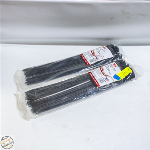 2 NEW 100CT CABLE TIES 15 INCH LENGTH & 50LB