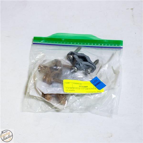 3 X IBERVILLE 1/2" GROUND ROD CLAMPS
