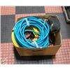 Image 1 : BOX OF ASSORTED TOOLS, HOSES, CHARGERS &