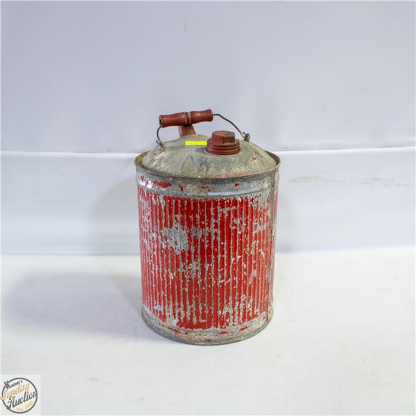 VINTAGE 2 GALLON METAL GAS CAN