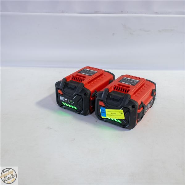 TWO 60V PRORUN BATTERIES