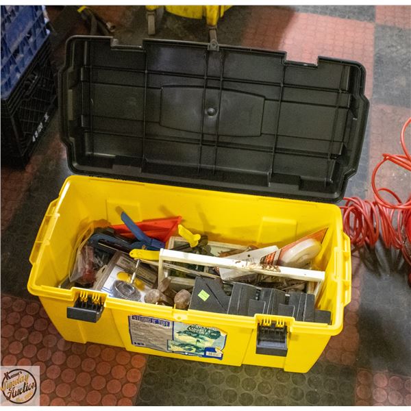 LARGE TOOL BOX WITH TOOLS & HARDWARE
