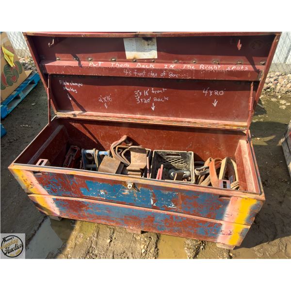 JOB BOX OF PLATE CLAMP SHACKLES & MORE